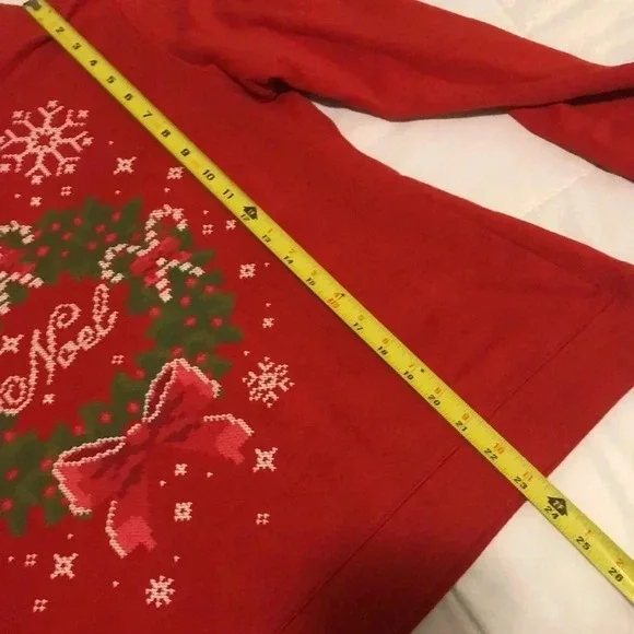Red Noel Christmas Sweatshirt Women's Size Large 12/14 - Picture 7 of 8